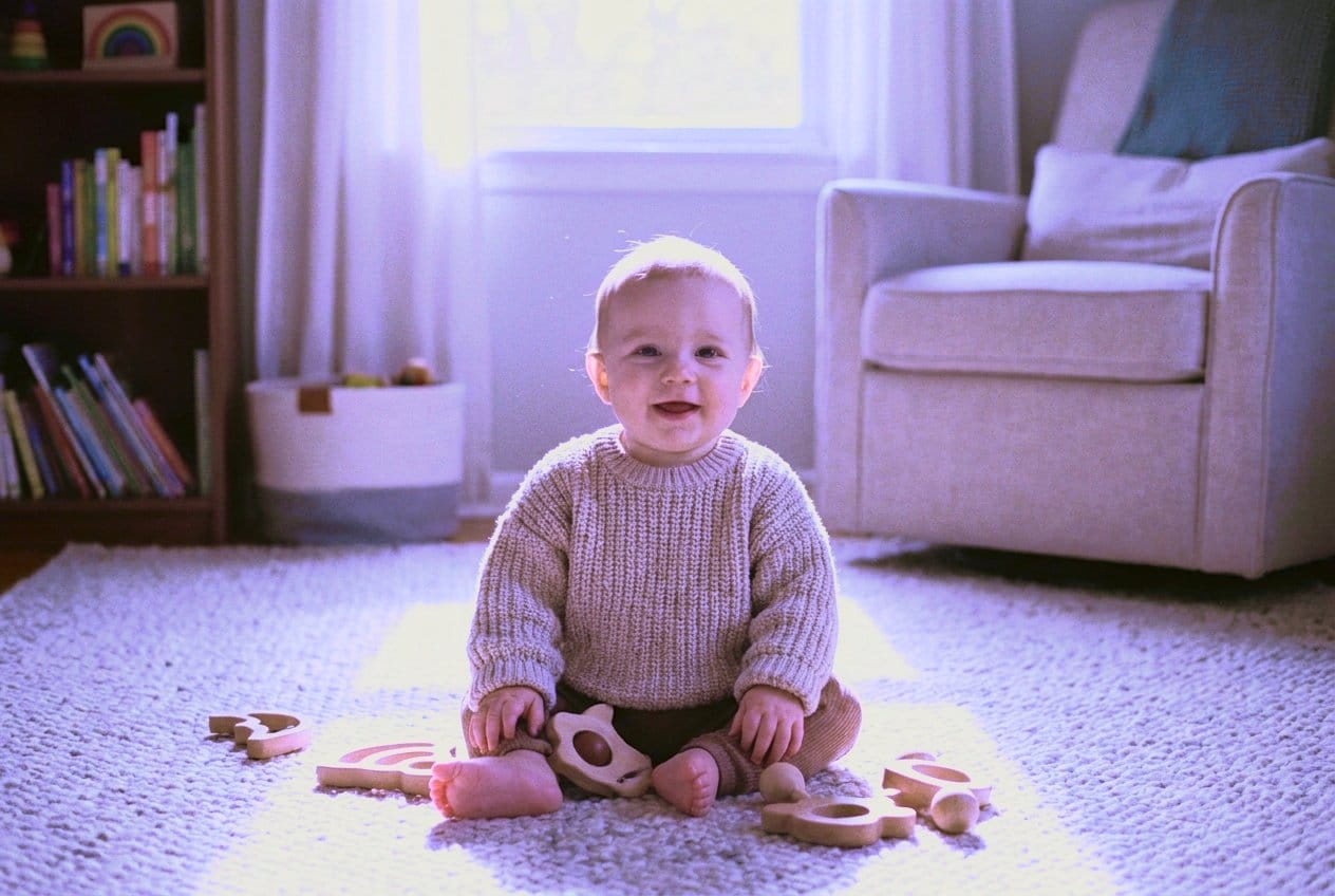 After: same baby photo after a milder light and color correction