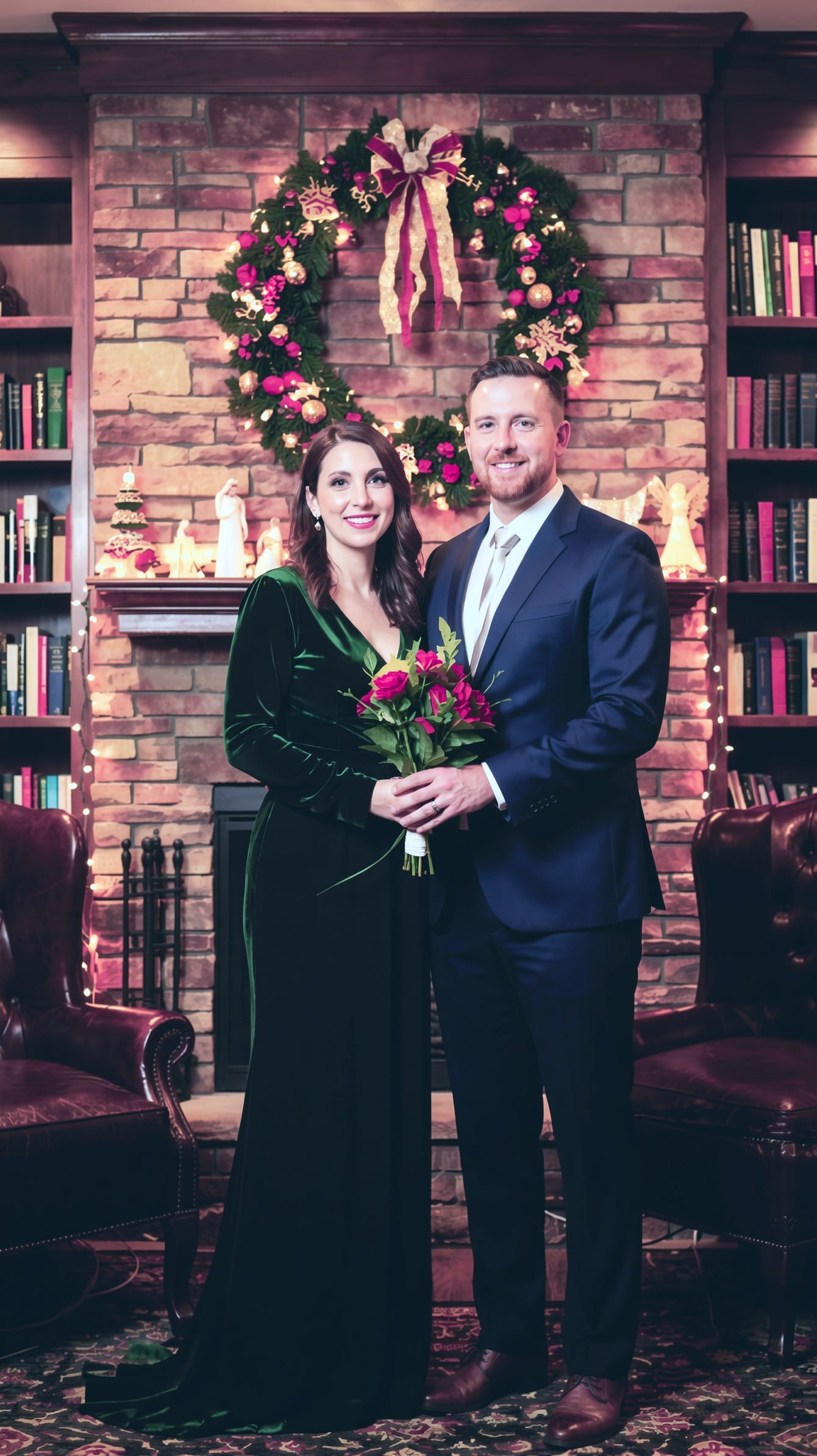 After: same wedding photo after color correction and upscaling