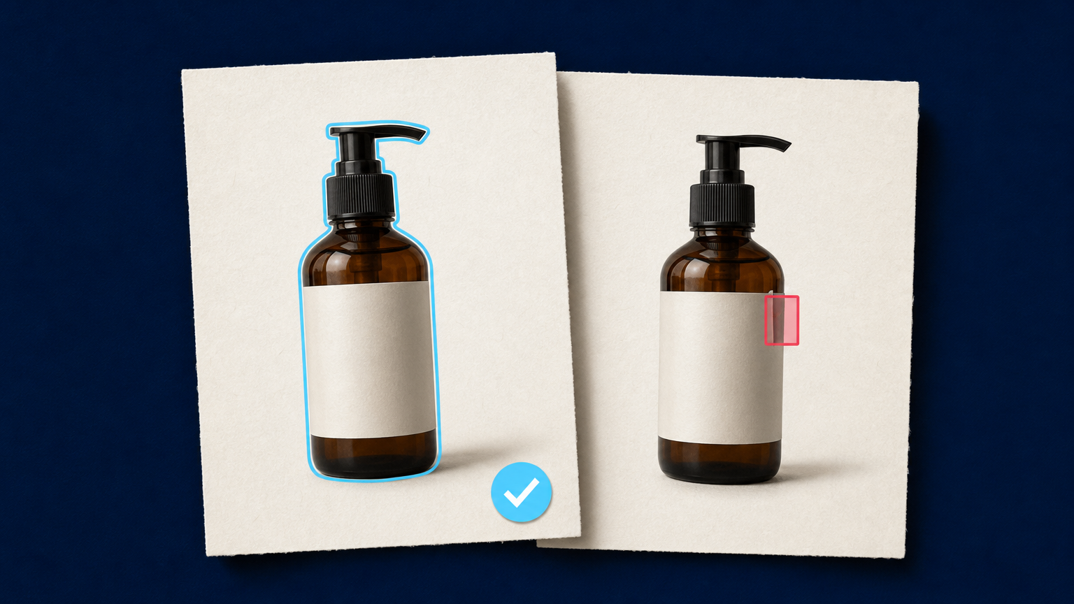 Expected and actual product image fixtures compared with a highlighted visual mismatch