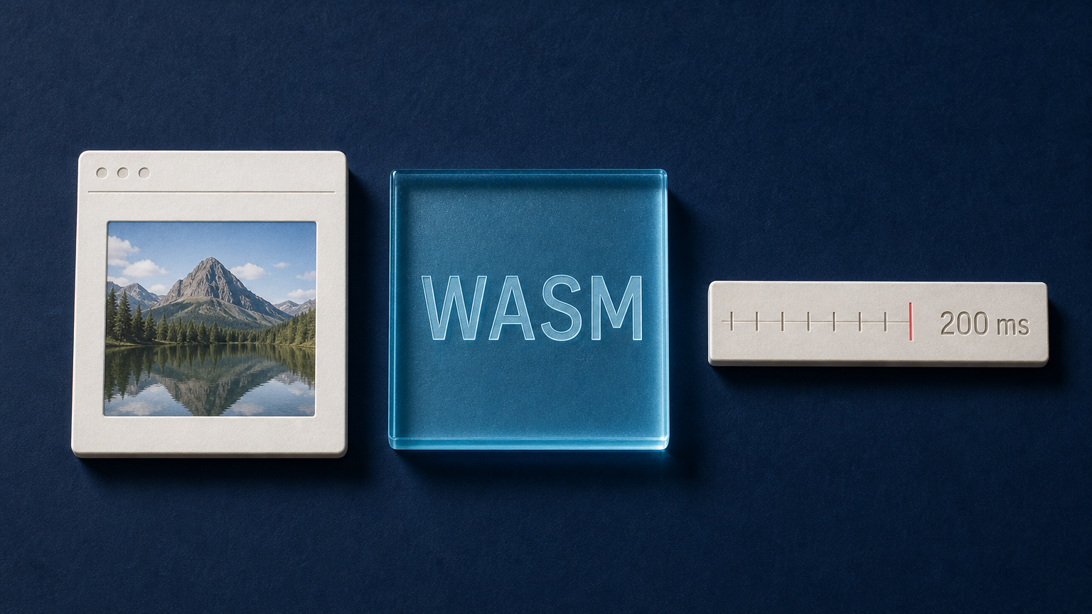 Image preview, WASM module, and 200 ms latency budget on a navy surface
