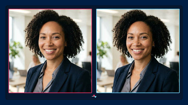 The exact same close professional headshot with plastic skin smoothing and with natural pores, freckles, and fine lines