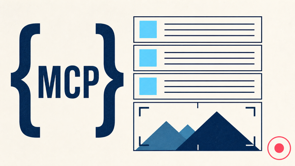 Technical MCP poster with three typed tool blocks and an image crop frame