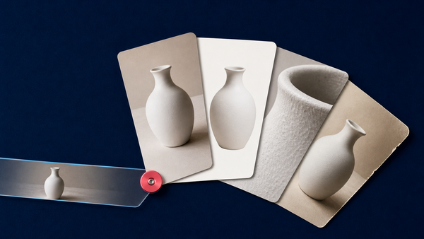 One vase image entering a shared selector that routes it to four distinct image-processing capabilities